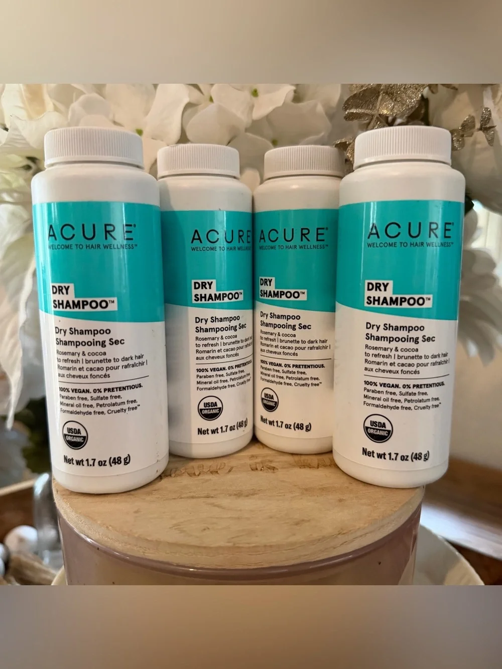 4 ACURE Dry Shampoo clean beauty - powder Refreshing Formula 1.7 fl oz each